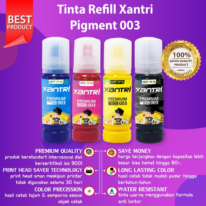 Tinta Pigment Epson 001 003 Pigmen Ink 90ml Printer L1110 L3110 L3150 FPTS896