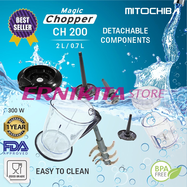 MITOCHIBA FOOD CHOPPER CH 200 - Blender Daging Bumbu Garansi Resmi