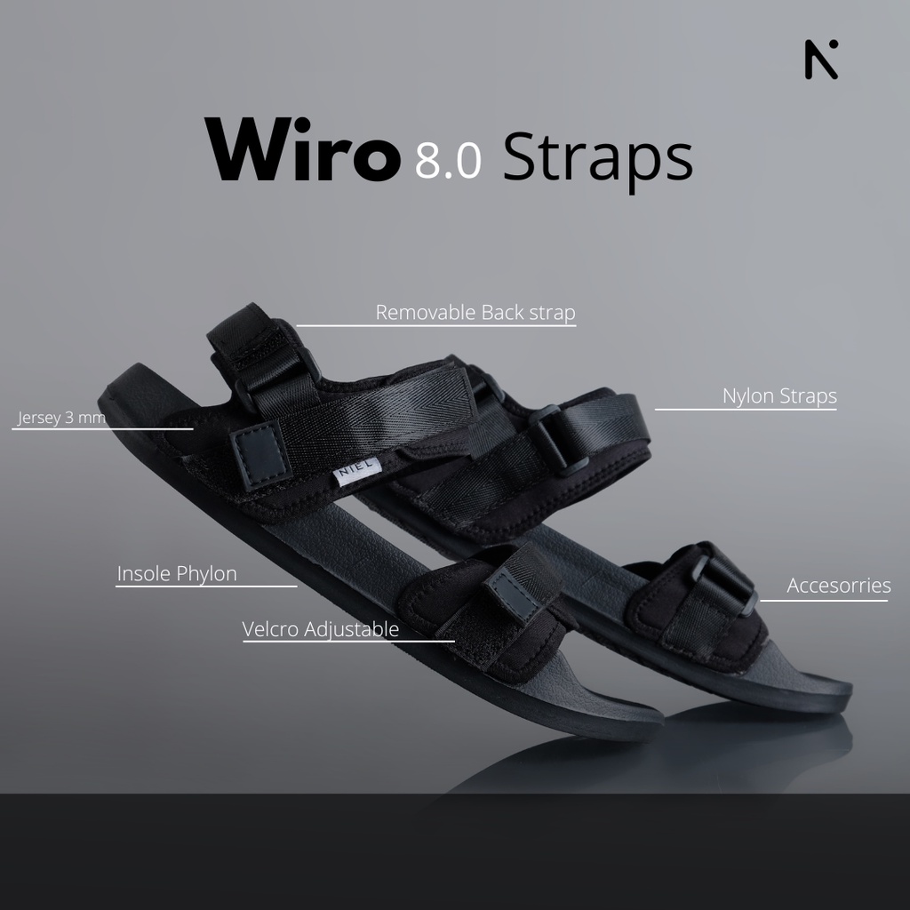 Niel Sandal Pria Slide Traveling - Wiro 8.0 Straps