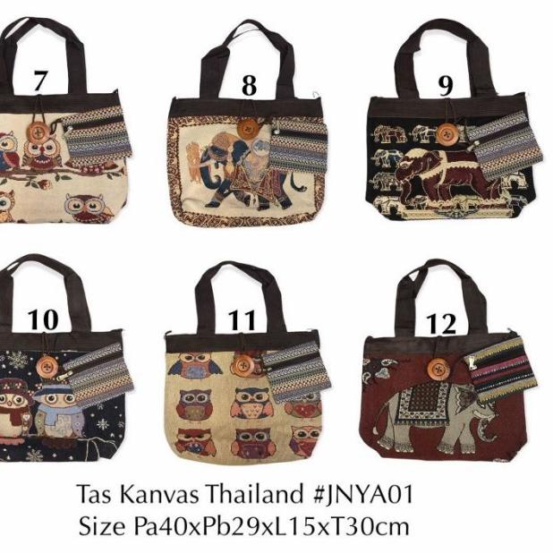 tas import thailand / tote bag gajah owl