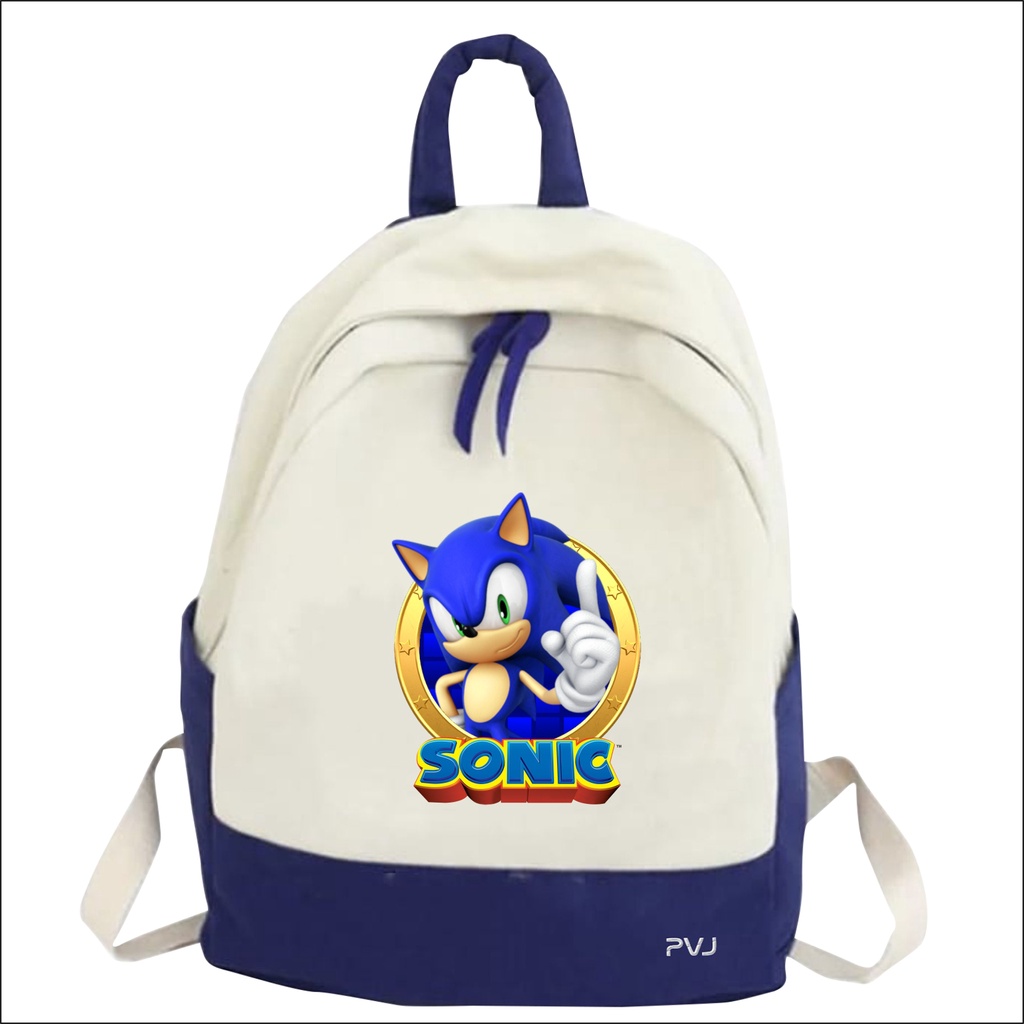 PVJ Tas Ransel Anak Sekolah Laki Laki Motif Sonic