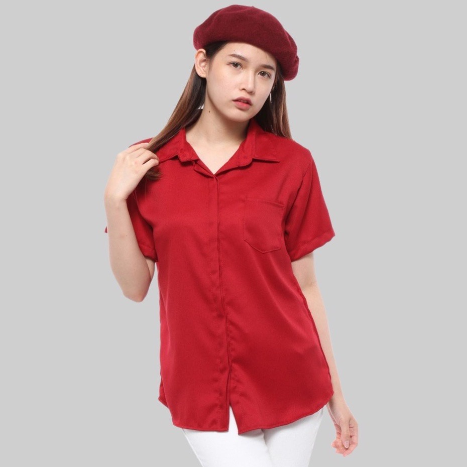 KEMEJA LINEN SINGLE POCKET UNISEX - ATASAN WANITA PRIA
