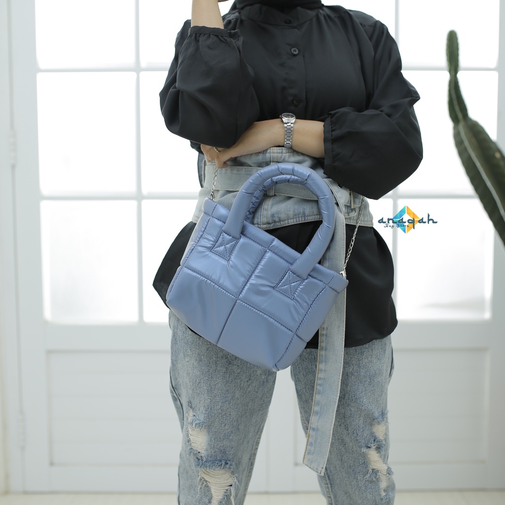 Puffy Bag Hologram Tas Selempang Wanita Tote Bag