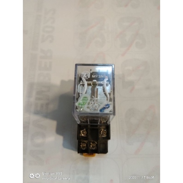 Relay DC 12V MY2N 8pin + Soket merek ZN jual per/5set riley my2n 12v + soket 8kaki