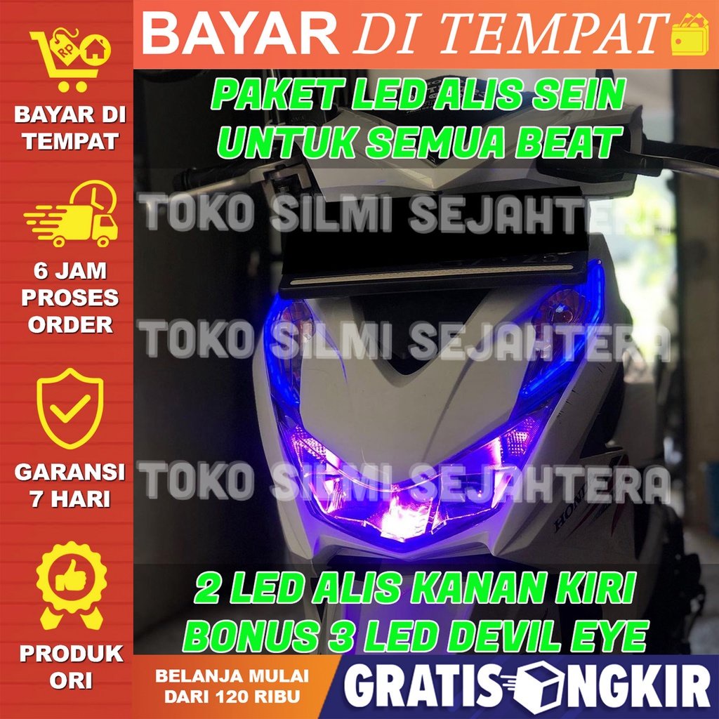 LAMPU ALIS DRL LED BEAT UNTUK SEMUA BEAT LAMPU ALIS MOTOR BEAT NEW AKSESORIS MOTOR BEAT LED LAMPU SE