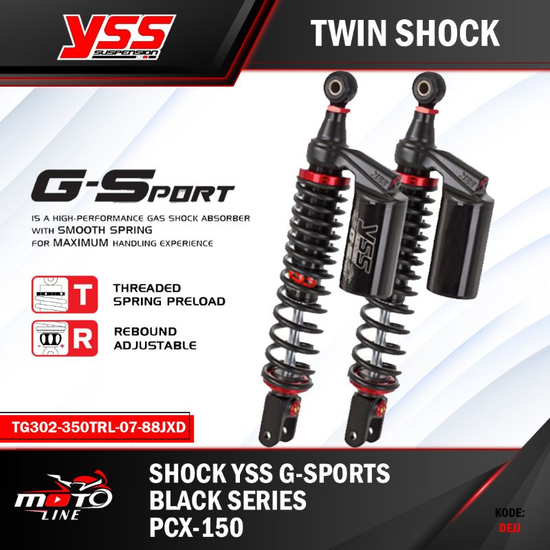 Shock Shockbreaker YSS G SPORT PCX 150 Smooth Black Series 350mm