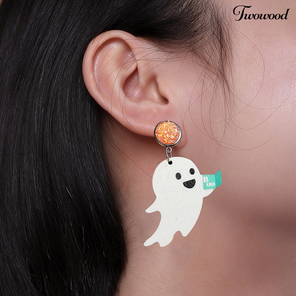 1 Pasang Anting Desain Labu Halloween Untuk Dekorasi Pesta