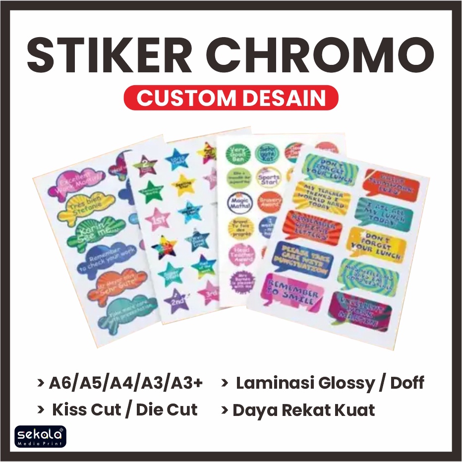 

Stiker Chromo Custom A3 / A4 / A5 / A6 Kiss Cut / Die Cut / Laminasi Glossy / Laminasi Doff Sticker Aesthetic Nama Motor