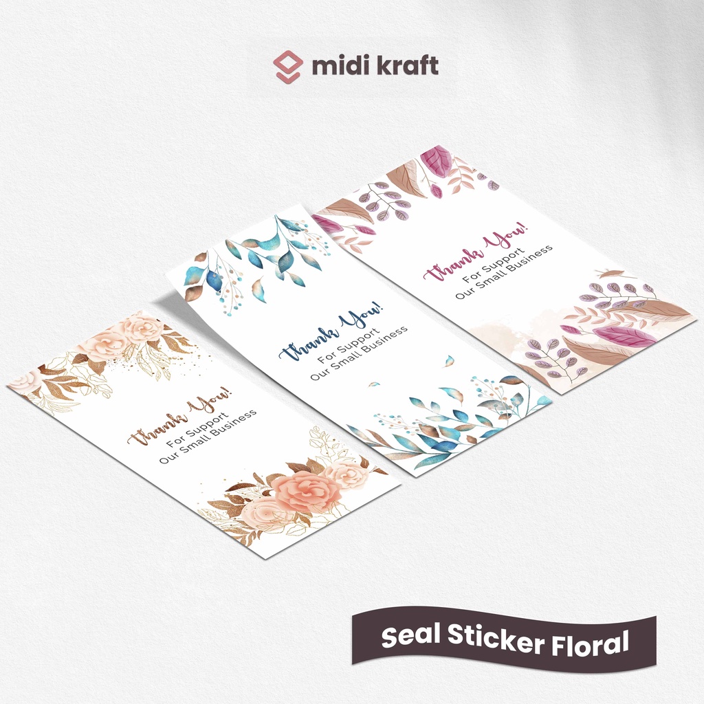 

Seal Sticker Motif Floral Segel Packaging Custom Teks