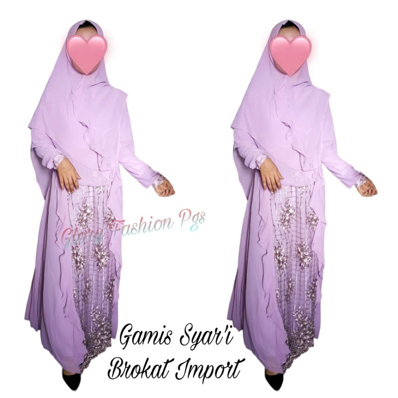 GAMIS SYAR'I WANITA MOTIF BROKAT GAMIS BROKAT SYAR'I PEREMPUAN IMPORT
