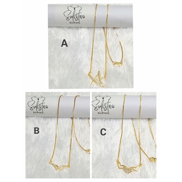 CAL013. Kalung xuping dewasa lapis emas dgn mata zircon warna 24k