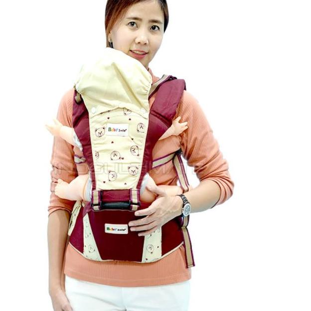 Gendongan Hipseat gendongan bayi duduk BY-477 BABY SMILE baby carrier - Maroon