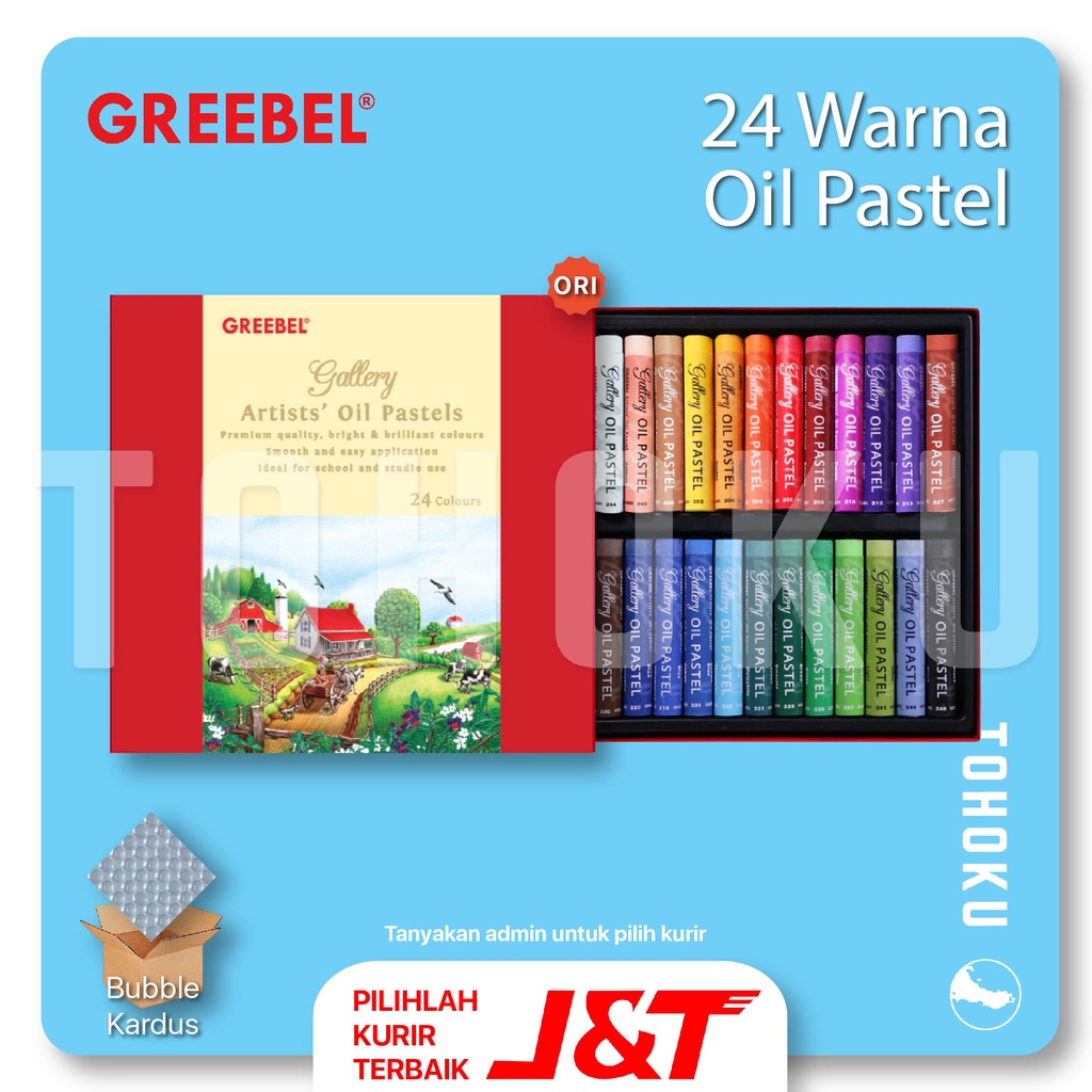 

(Packing Aman) 24 Warna - Gallery by Greebel Artist Oil Pastel Crayon