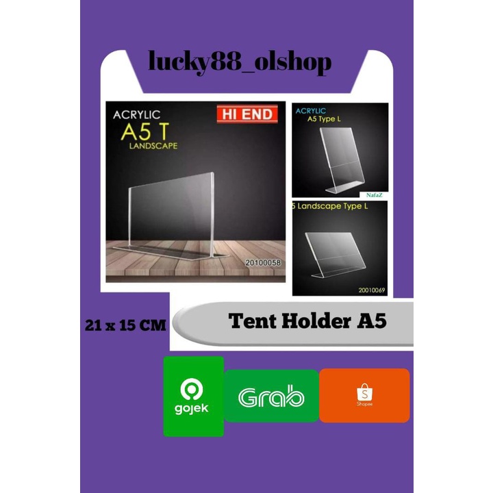 

Tempat brosur Akrilik A5 / Tent card Akrilik / Tent holder Akrilik /Akrilik QRist barcode / Stand Akrilik