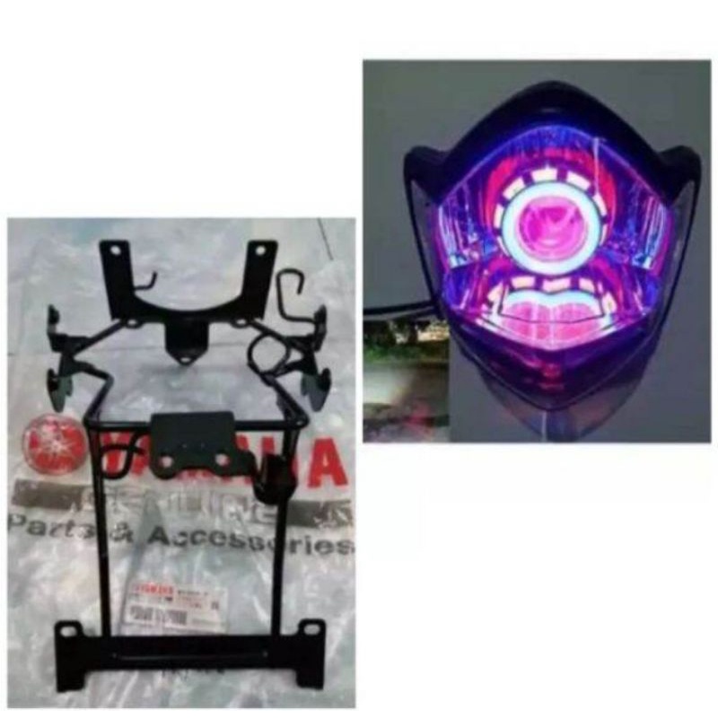 Paket Hemat Vixion Old Paket Batok Kepala Lampu Depan Vixion Old Proji Running Terang Plus Breket La