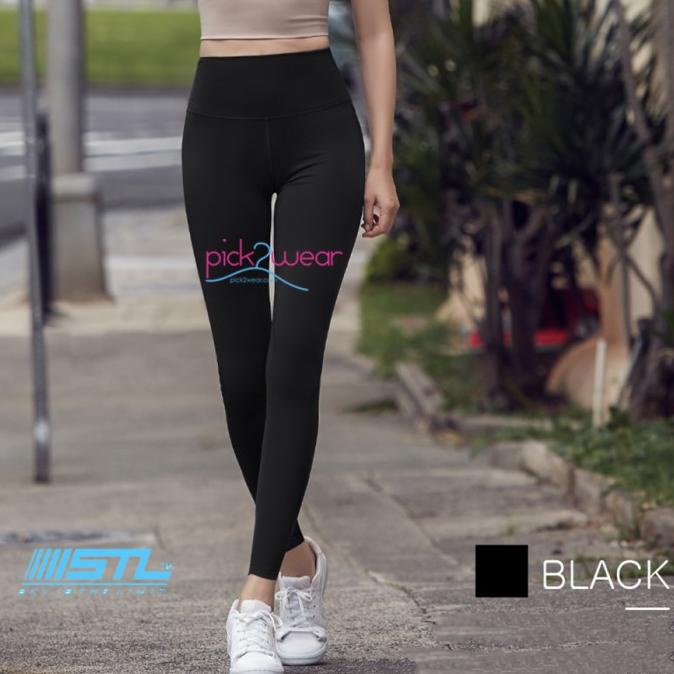 Stl Legging Sport Celana Olahraga Senam Yoga Fitness Highwaist Black