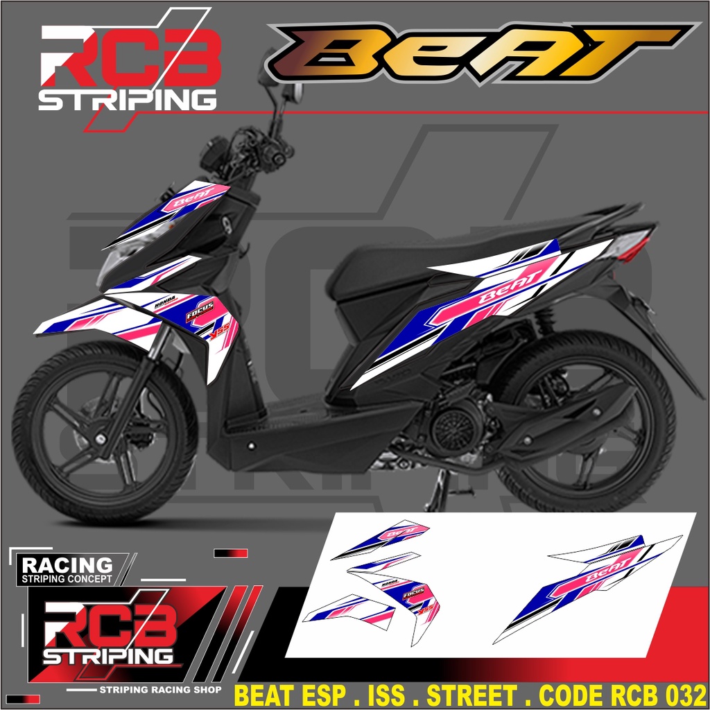 Striping Beat Stiker Beat - / Beat Fi Esp / Beat Iss / Beat Fi New - Variasi 2016 - 2019 RCB 032