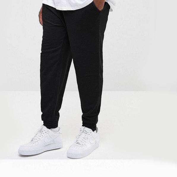 Jogger HUMMER - Celana Jogger Training JUMBO Pria BIG SIZE Polos - Hitam, 4L