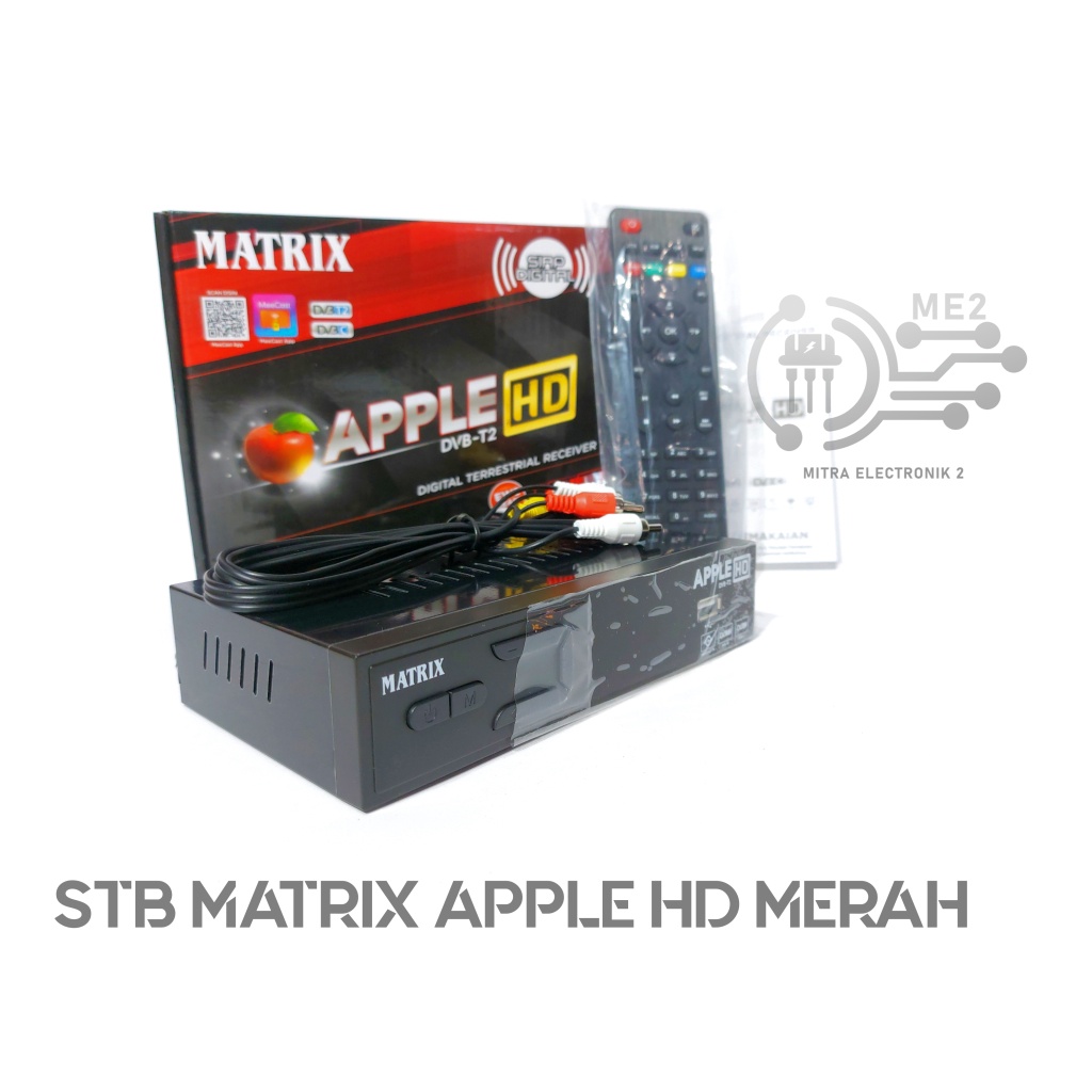 Set Top Box STB Matrix Apple Merah HD DVB T2 Setopbox Antena TV
