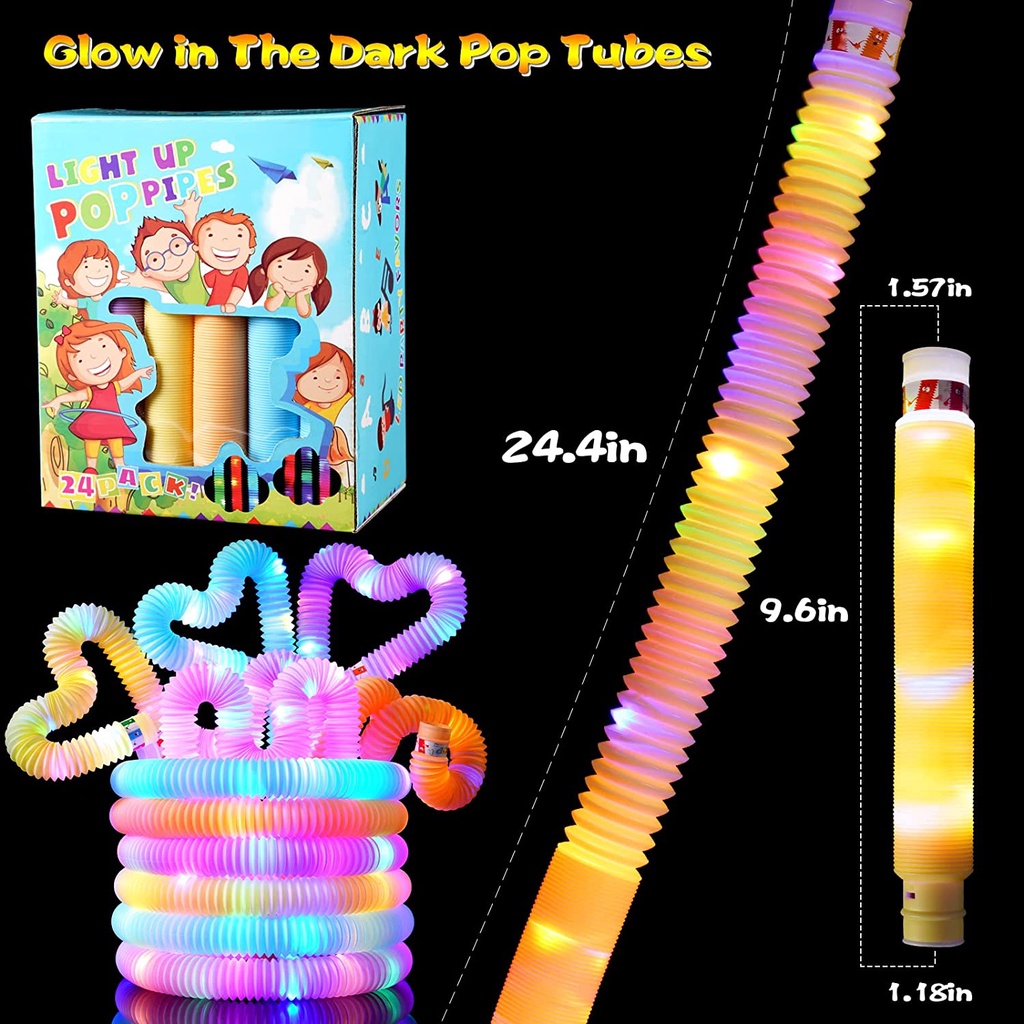 &lt; M.A &gt; Mainan Anak  Pipa Selang Led  Light Up Pop Tubes Pop Pipes  Lampu Stick Pipa Selang  Fidget Toy