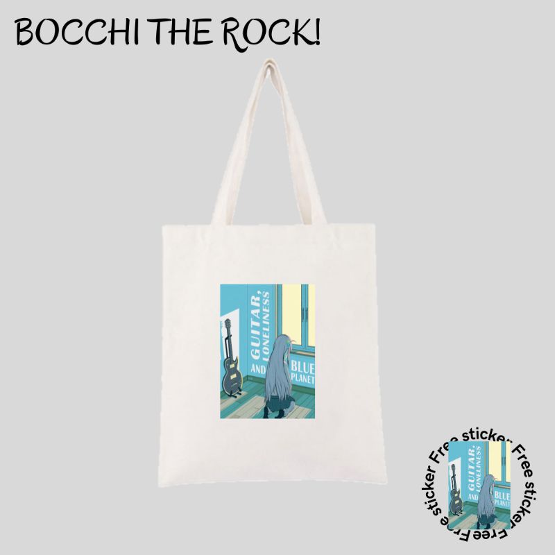 TOTE BAG ANIME BOCCHI THE ROCK HITORI GOTOU | RYO YAMADA | IKUYO KITA | NIJIKA IJICHI FREE STICKER