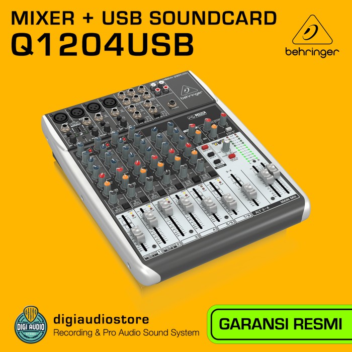 Audio Mixer Behringer Xenyx Q1204Usb Usb Interface Soundcard Recording #Original