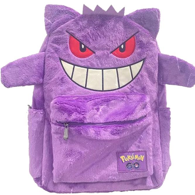 Sera 2022 baru ransel berkapasitas besar kartun anime tas sekolah siswa yang lucu Gengar ransel ungu pasangan