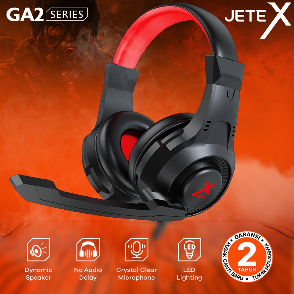 Headphone Gaming JETE X  GA2 Series With Usb Audio Controller Original Garansi 1 Tahun