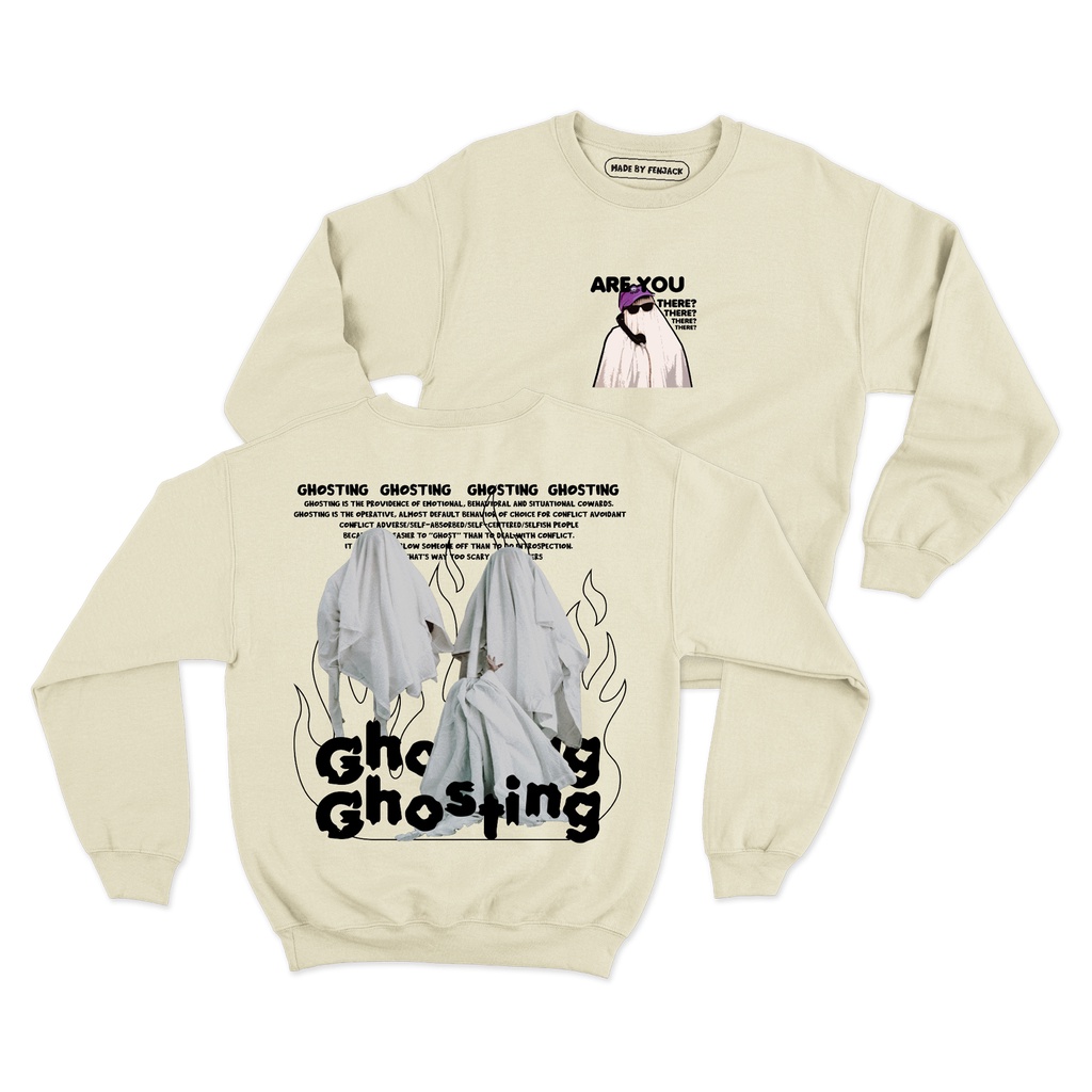 Sweaterpolos Basic Sweater GHOSTING ( Sablon ) Unisex Pria &amp; Wanita