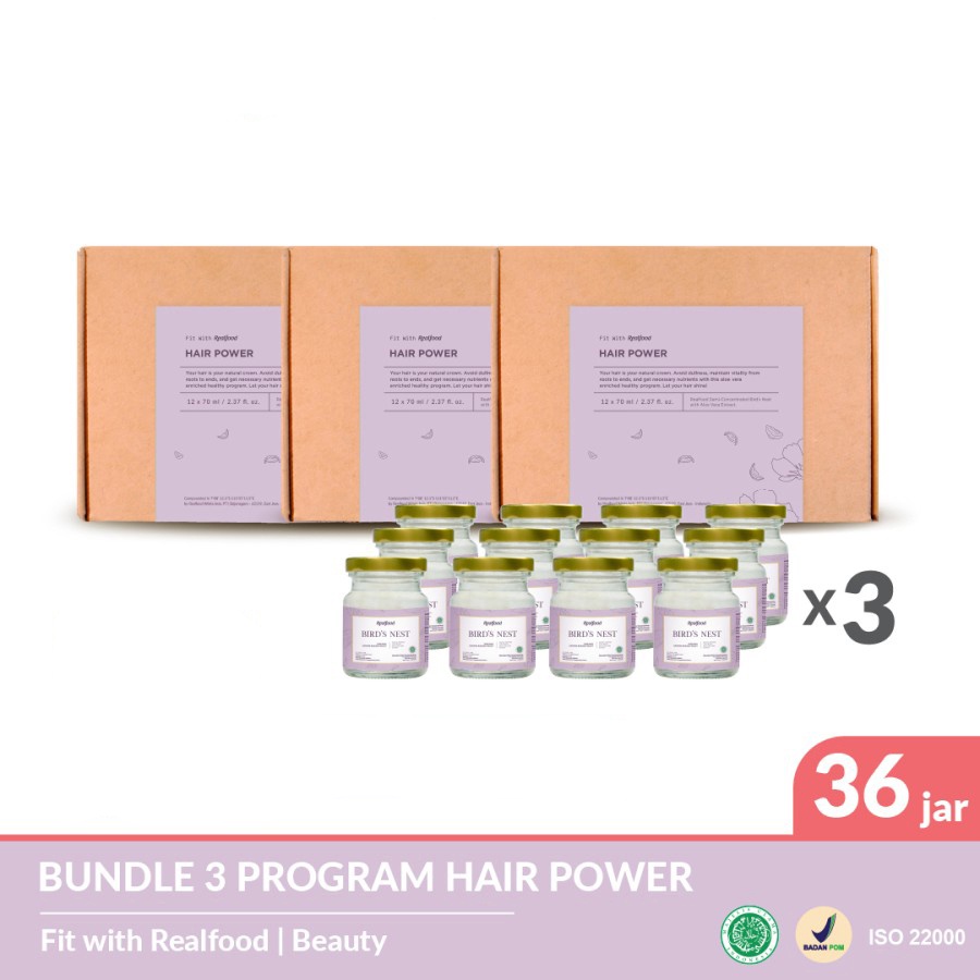 

Realfood Triple Bundle Hair Power Birdnest Aloe Vera Vitamin Rambut Hair Care