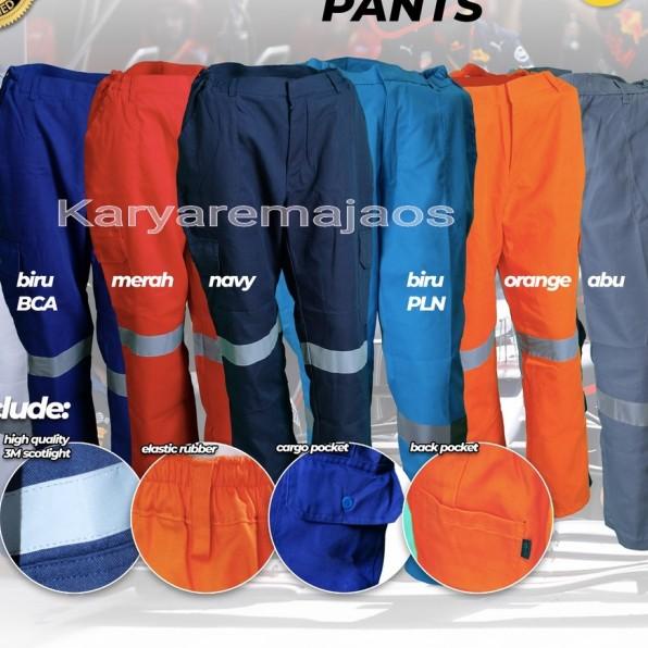 Wearpack safety model celana wearpak Celana Proyek celana bengkel - biru dongker, 30