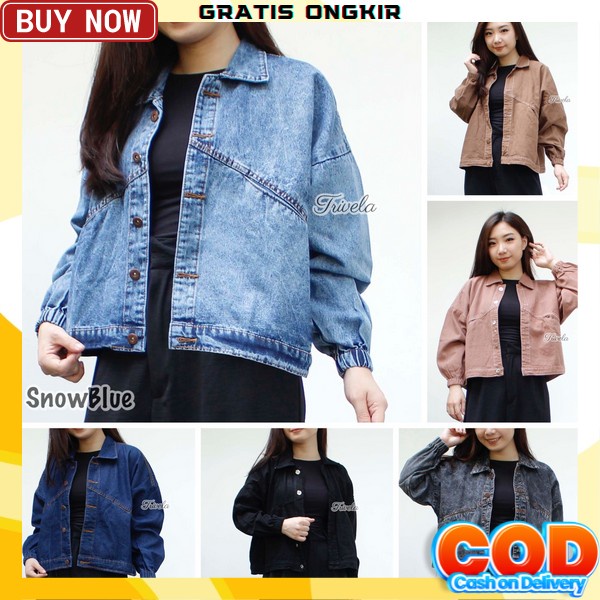 Jaket Jeans Wanita Jaket Denim Jeans Wanita Jins Jaket Cewek Cewe Murah Terbaru Jaket Lepis Crop Lev