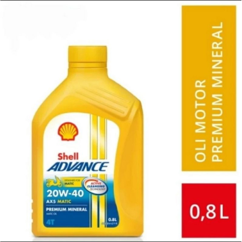 Oli Shell Advance AX5 / AX 5 MATIC SCOOTER 20W40 / 20W-40 Jaso MB (0.8L)