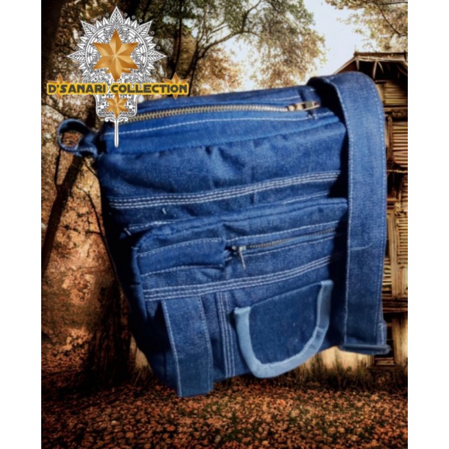 TAS SELEMPANG PRIA WANITA BAHAN JEANS LEVIS BERKUALITAS