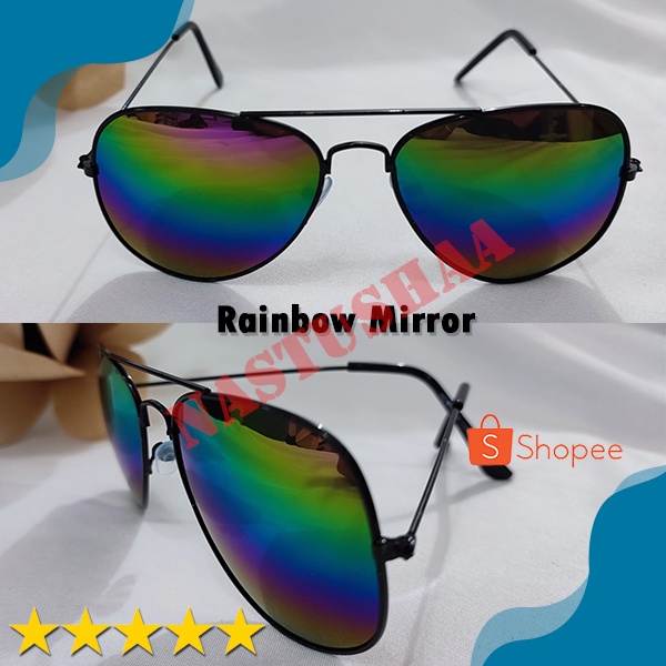 kacamata hitam fashion aviator pria wanita colorful mirror sunglasses unisex kaca mata gaya terlaris