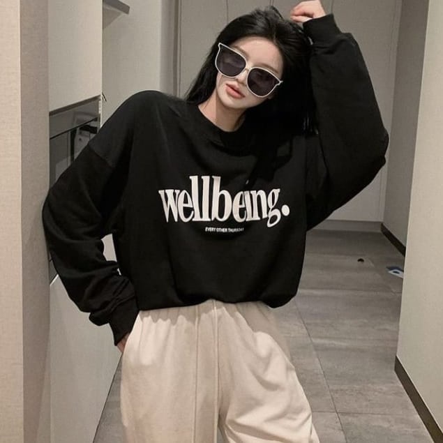 Sweater Wanita Wellbeing - Baju Wanita - Korean Style Sweatshirt