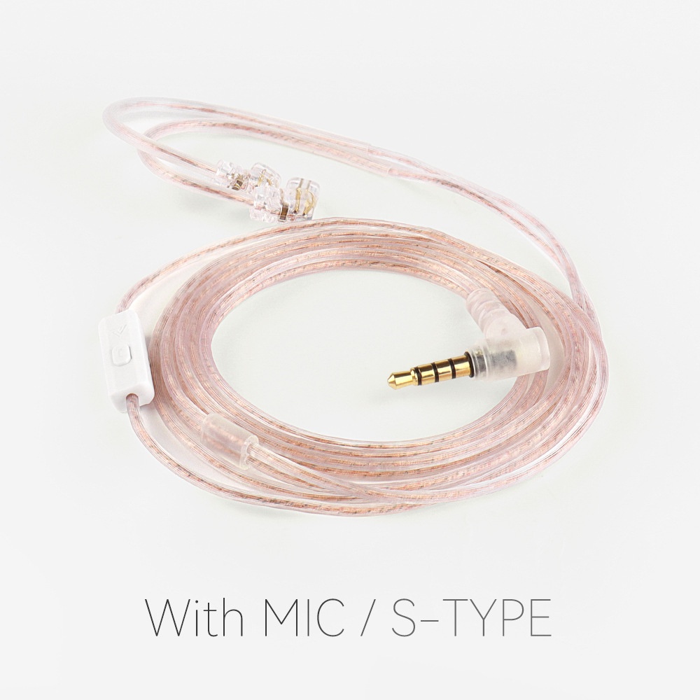 Qkz A3 Kabel Earphone 2PIN Bebas Oksigen Bahan Tembaga Dengan Mic 3.5mm