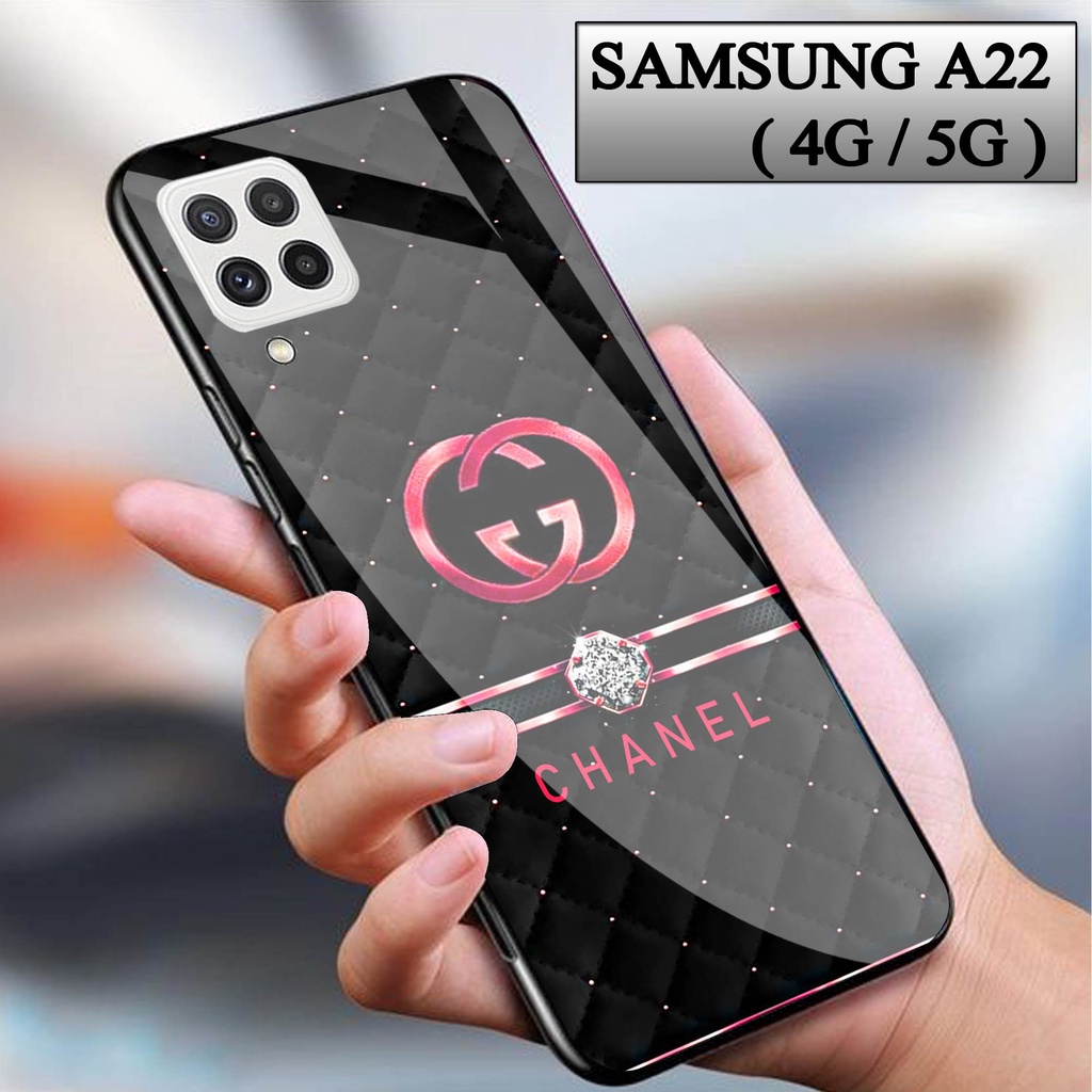 Softcase Glass Kaca Samsung A22 4G/5G - Case Hp Pelindung Handphone  Samsung A22 4G/5G [ A88].