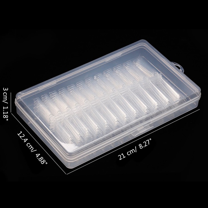 Siy 240x Set Tip Nail Art Extra-Panjang Full Cover Bening Tip Kuku Tips Nail Art DIY