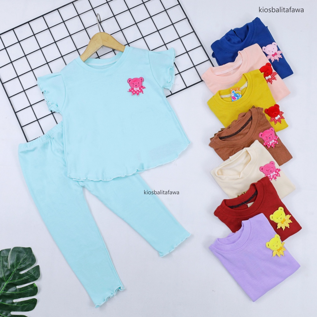 [KNIT] Setelan Midi uk 2-3 Tahun / Set Legging Atasan Bawahan Celana Panjang Perempuan Baju Model Anak Cewek Import Babycinnamon