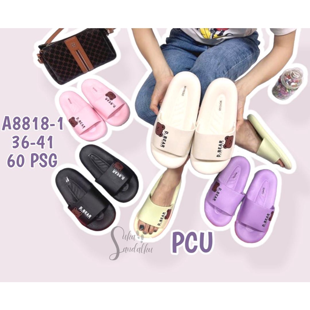 Sandal Wanita Selop Miniso Kekinian Empuk Elastis Anti Slip Karakter dan Motif Lucu