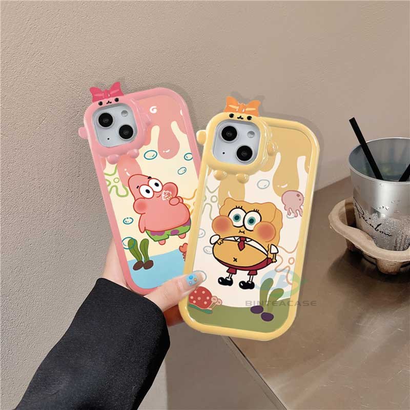 Samsung A14 M14 A04 A04S A13 A03 A03S A23 A22 A21S A12 A02S A11 A51 A30 A50 A52 A20S A10S M12 A32 4G Spongebob Dan Patrick Little Monster Frame Lensa Phone Case Binteacase