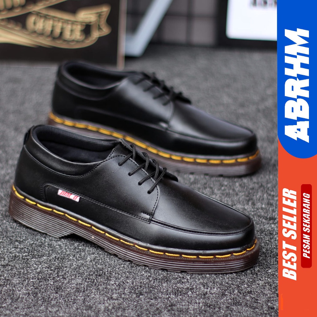 Sepatu Formal Pria Pantofel Martens Kerja Low Boots Docmart Pendek 4 Hole Abrhm Dikiey