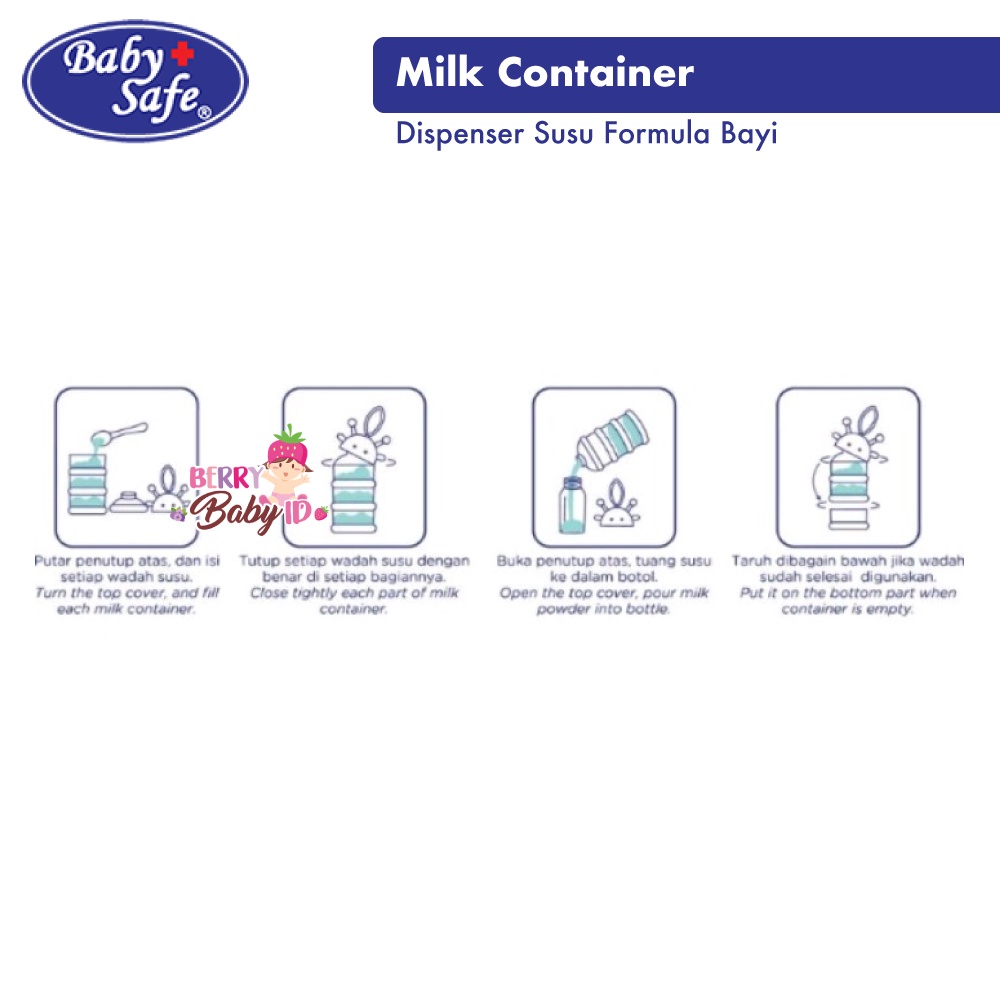 Baby Safe Milk Container 3 Tingkat Dispenser Wadah Susu Formula Bayi Berry Mart