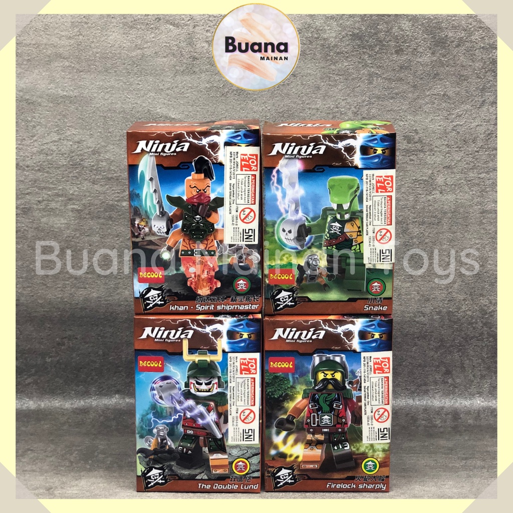 BRICKS DECOOL KARAKTER NINJA MAINAN EDUKASI BRICK BLOCK ANAK COWO 10036