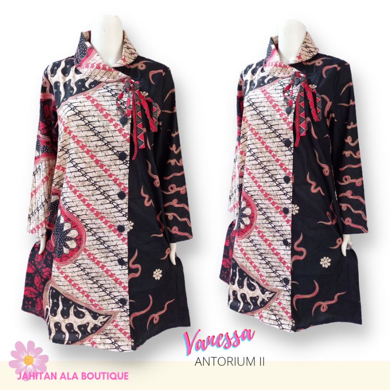 VANESSA - Dress Batik Wanita Modern - Gaun Batik Pesta Teebaru