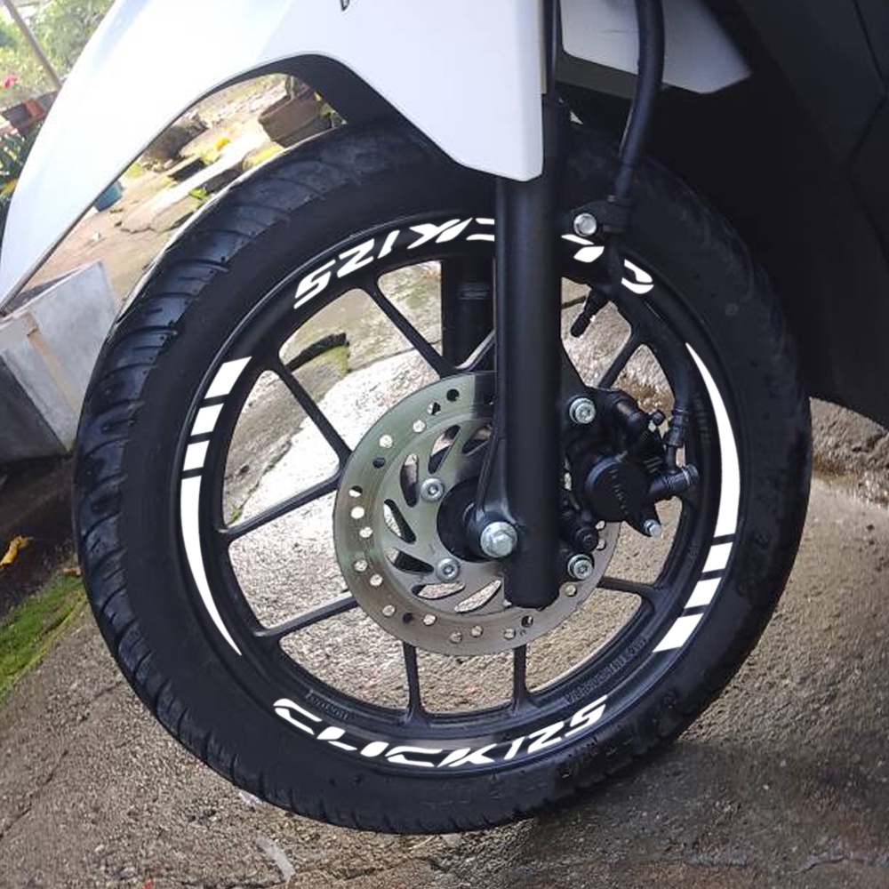 Honda Click 125 125i 150 150i Hub Roda Stiker Reflektif V1 V2 Aerox Mio Vario PCX Stiker Pelek Roda Sepeda Motor Sepeda Motor 1 Set Stiker Roda Tahan Air