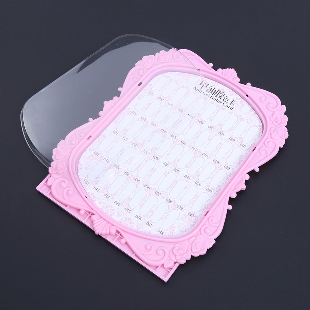 Rebuy Nail Gel Polish Kartu Warna Kreatif Warna-Warni 48warna Full Color Rak Praktek Profesional Show Case Buku Lukisan Dua Sisi Semi Permanen Nail Tips Papan Pajangan