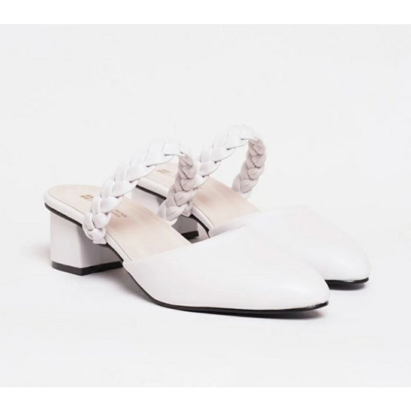 Original Sepatu Slip On mules Wanita Big size 41-42-43-44-45 Bustong Kepang Kulit Size JUMBO oversize Moka, 41