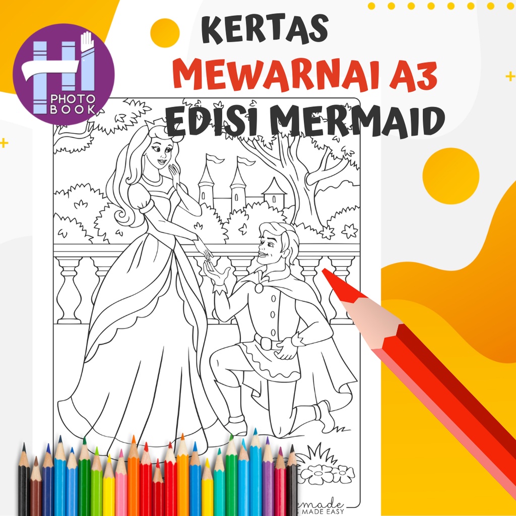 

Lembar Kertas Mewarnai A3 (Tebal 100 gram ) tema PRINCESS